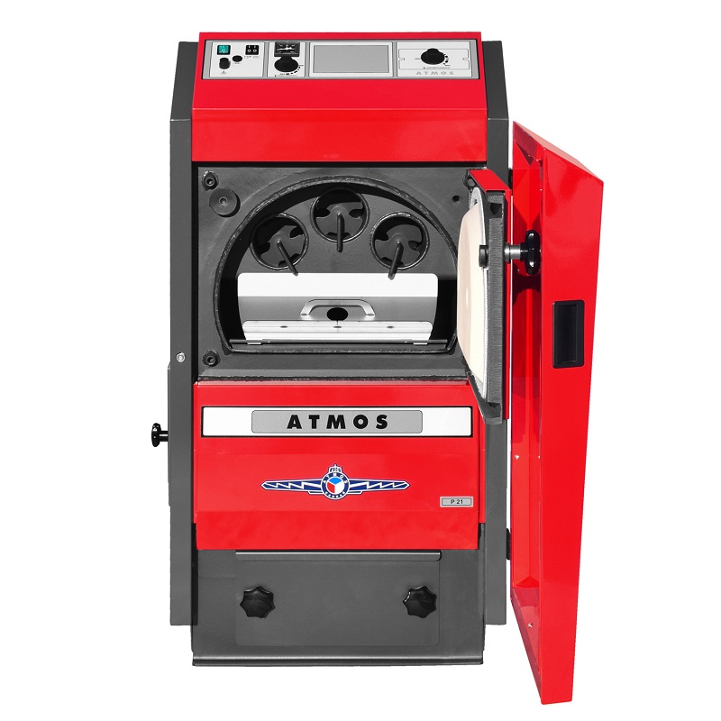 Atmos Pelletkessel P14, 14 kW, mit Fronthaube und A25 Pelletbrenner1