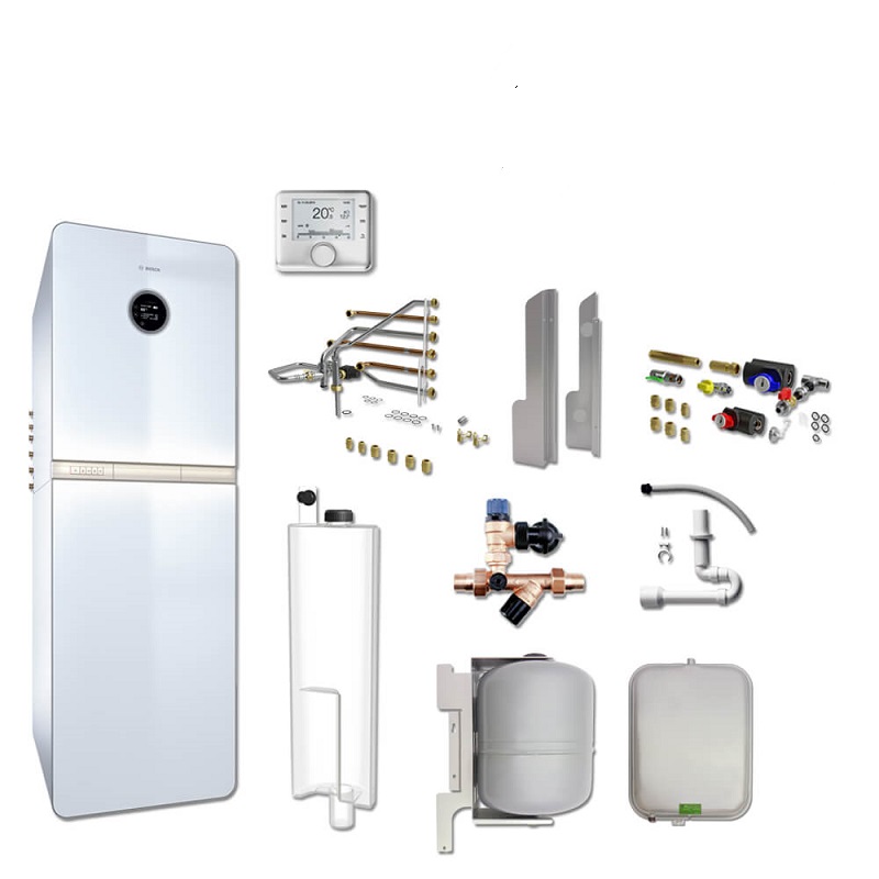 Die Junkers Bosch GCWM17 Gas-Brennwerttherme kombiniert die fortschrittliche Gas-Brennwerttechnologie mit einem leistungsstarken Steuergerät, dem GC9000iWM 20/210 S, und einer Heizkreisregelung für maximale Effizienz. Mit einer Leistung von 20 kW sorgt die Therme für eine effiziente und umweltfreundliche Wärmeversorgung. Die integrierte CW 400 Regelung ermöglicht eine benutzerfreundliche Steuerung und Überwachung des Heizsystems. Dank der Brennwerttechnik wird die Energie aus den Abgasen zurückgewonnen, wodurch der Wirkungsgrad des Systems deutlich erhöht wird. Die Junkers Bosch GCWM17 eignet sich hervorragend für die Beheizung von Einfamilienhäusern und kleinen bis mittelgroßen Gebäuden, die eine zuverlässige und nachhaltige Heizlösung benötigen. Die GC9000iWM 20/210 S Steuerung ermöglicht eine einfache Integration in bestehende Heizsysteme und bietet umfassende Steuerungsoptionen, während die CW 400 Regelung eine einfache Bedienung des Heizkreises garantiert. Das Set bietet außerdem eine hohe Flexibilität bei der Installation und ist für moderne Wohnsysteme bestens geeignet. Hauptmerkmale : Modell: Junkers Bosch GCWM17 Gas-Brennwerttherme Leistung: 20 kW Steuerungseinheit: GC9000iWM 20/210 S Regelung: CW 400 für Heizkreissteuerung Heiztechnik: Gas-Brennwerttechnik Abgasanschluss: Ø 60/100 mm Wirkungsgrad: Bis zu 109 % (Jahresnutzungsgrad) CO₂-Emissionen: Geringe Emissionen, entspricht den neuesten Umweltstandards Abmessungen (H x B x T): 700 x 450 x 400 mm (Therme) Gewicht: 40 kg Garantie: 2 Jahre (verlängerbar mit Wartungsvertrag) Vorteile : Hoher Wirkungsgrad: Durch Brennwerttechnik wird nahezu die gesamte Energie des Gasbrennstoffs genutzt, wodurch der Wirkungsgrad bei über 109 % liegt. Einfache Steuerung: Das GC9000iWM 20/210 S Steuergerät ermöglicht eine einfache und präzise Kontrolle der Heiztherme, während die CW 400 Regelung den Heizkreis effizient steuert. Kompakte Bauweise: Das Gerät ist besonders platzsparend und kann flexibel in verschiedenen Heizsystemen integriert werden. Umweltfreundlich: Geringe CO₂-Emissionen und hohe Energieeffizienz machen die Therme zu einer umweltbewussten Wahl. Zuverlässige Leistung: Ideal für Einfamilienhäuser oder kleinere bis mittelgroße Gebäude, die eine konstante und effiziente Wärmequelle benötigen. Einsatzbereich : Die Junkers Bosch GCWM17 Gas-Brennwerttherme eignet sich für Einfamilienhäuser und kleinere bis mittelgroße gewerbliche Gebäude, die eine effiziente und zuverlässige Heizlösung benötigen. Sie kann sowohl in Neubauten als auch bei Heizungsmodernisierungen verwendet werden. Installation und Wartung : Die Installation der Junkers Bosch GCWM17 sollte von einem qualifizierten Fachmann durchgeführt werden, um eine optimale Leistung und Sicherheit zu gewährleisten. Die regelmäßige Wartung des Systems sorgt für eine lange Lebensdauer und konstant hohe Effizienz.