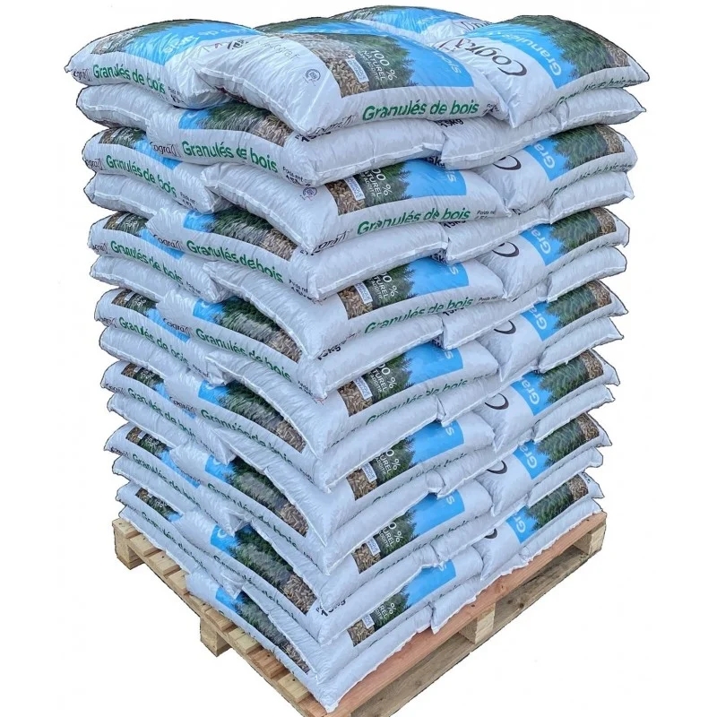 Mischholzpellets, zertifiziert nach ENplus A1 – Palette mit 650 kg Mischholzpellets, zertifiziert nach ENplus A1 – Palette mit 650 kg