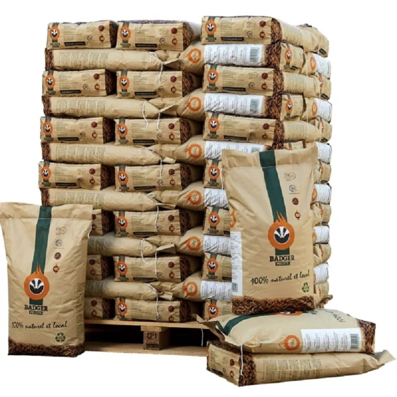 Pellets Badger – Palette mit 70 Säcken zu je 15 kg – Granulate zertifiziert nach DIN Plu Pellets Badger – Palette mit 70 Säcken zu je 15 kg – Granulate zertifiziert nach DIN Plu