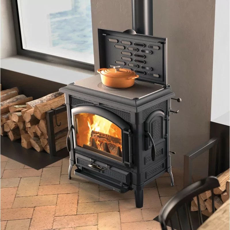 poele-a-bois-avec-chauffe-plat-isotta-con-cerchi-evo1 Holzofen Isotta con cerchi 16 - 11,9 kW mit Warmhalteplatte - La Nordica